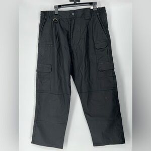 FIRST CLASS‎ RIP STOP BLACK TACTICAL PANTS STRETCH WAISTBAND NINE POCKET PANTS
